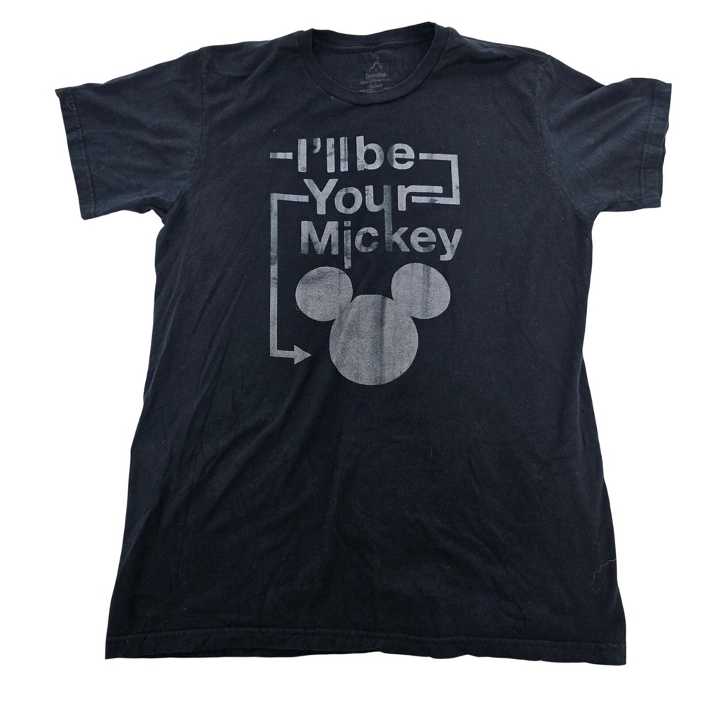 Disney‎ Mickey "I'll Be Your Mickey" Graphic T-Shirt Women's Small Black